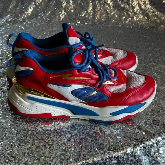 Puma RsFast Dynamic Red and Blue Athletic Men Sneakers Shoes Size 9.5 - Picture 3 of 16